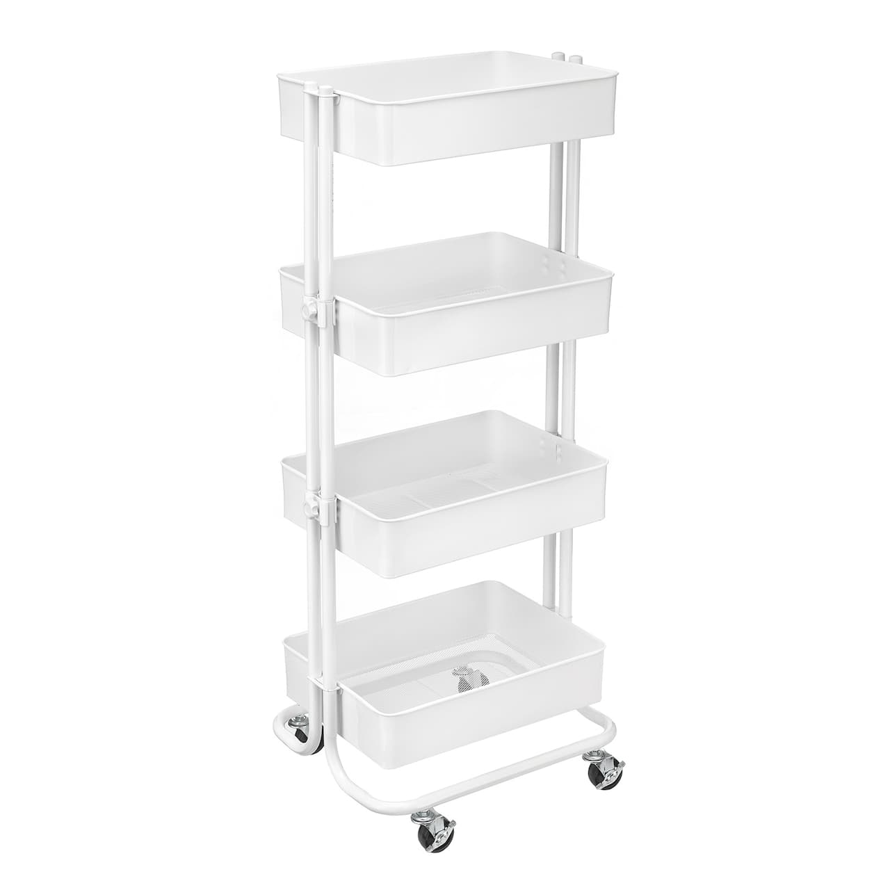 White Lexington 4-Tier Rolling Cart by Simply Tidy™